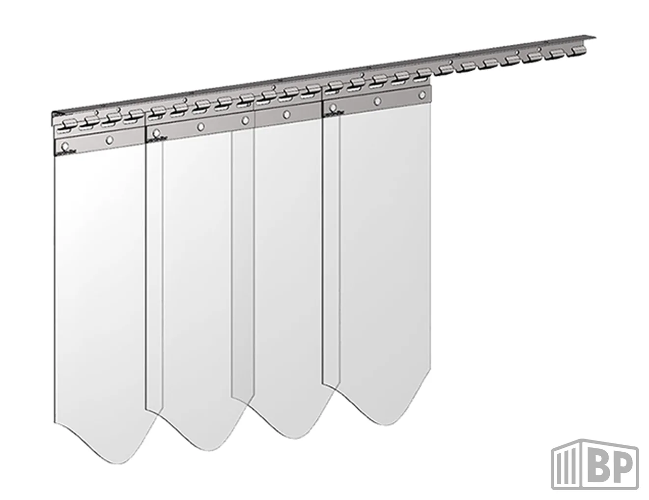 PVC Lamellenvorhang für 40HR Kühlcontainer – 2.25 m breit