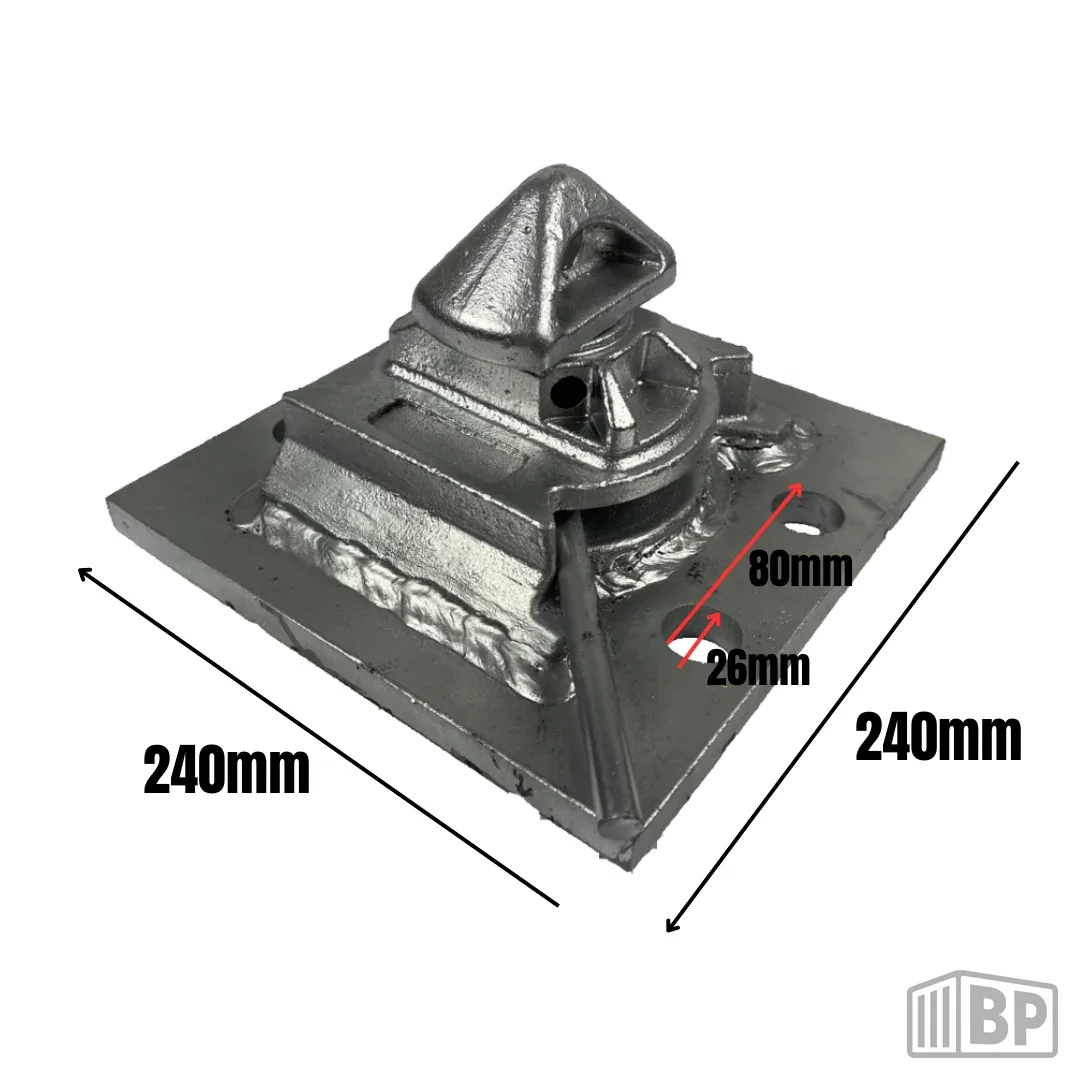 Dovetail Twistlock mit Bodenplatte