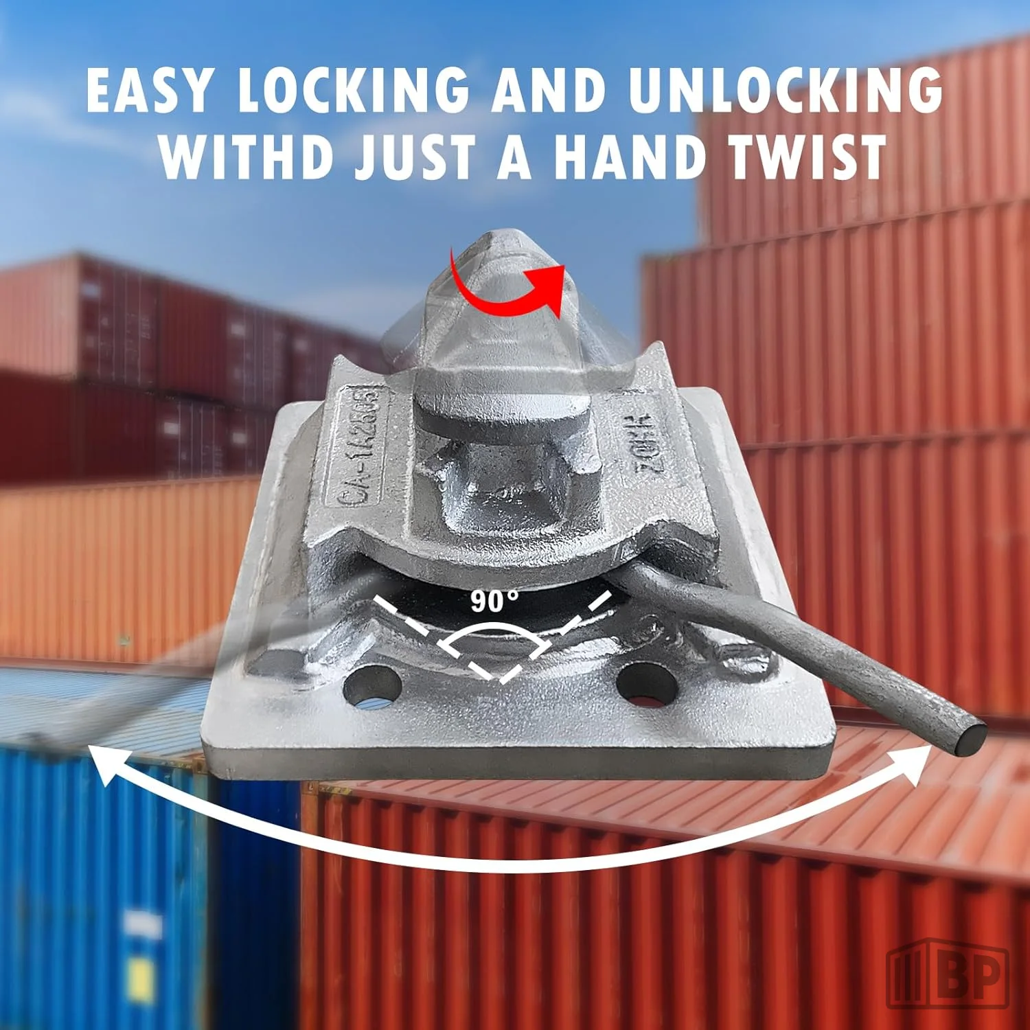 Dovetail Twistlock mit Bodenplatte